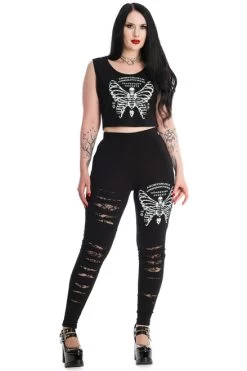 Banned Skeleton Moth Crop Top - XS To Large -Fashion Apparel TP10440 LG67033 0743 95027.1644296796