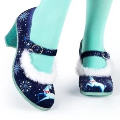 Hot Chocolate Design Double Topping Mid Heel Shoes: Winter Wonderland - EU 36