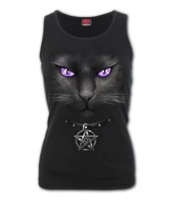 Spiral Black Cat Razorback Tank Top - Small