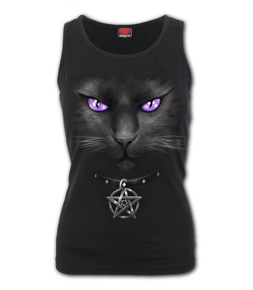Spiral Black Cat Razorback Tank Top - Small 3 Spiral Black Cat Razorback Tank Top - Small