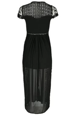 Restyle Grace Dress: Black- Small And 3XL -Fashion Apparel eng pl BLACK GRACE DRESS Long Lace gown Romantic Dress 1899 2 30230.1558936198