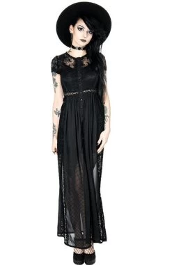 Restyle Grace Dress: Black- Small And 3XL -Fashion Apparel eng pl BLACK GRACE DRESS Long Lace gown Romantic Dress 1899 8 77479.1628330089