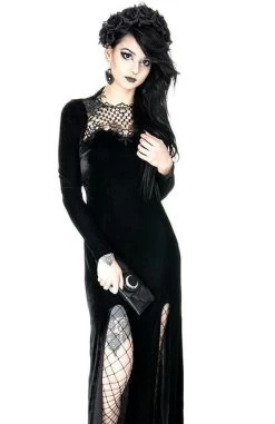 Restyle Black Widow Dress -Fashion Apparel eng pl BLACK WIDOW DRESS Long gothic gown with guipure 1890 12 62097.1628072185
