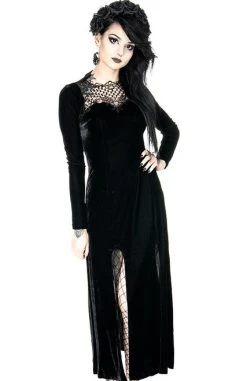 Restyle Black Widow Dress -Fashion Apparel eng pl BLACK WIDOW DRESS Long gothic gown with guipure 1890 14 46437.1592584462