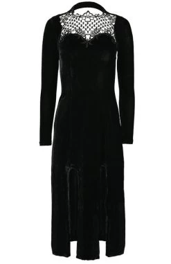 Restyle Black Widow Dress -Fashion Apparel eng pl BLACK WIDOW DRESS Long gothic gown with guipure 1890 1 32095.1592584476