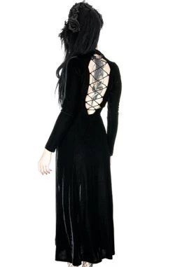 Restyle Black Widow Dress -Fashion Apparel eng pl BLACK WIDOW DRESS Long gothic gown with guipure 1890 9 85109.1592584462