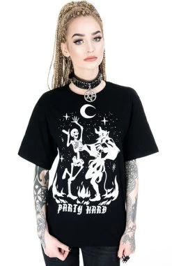 Restyle Oversized T-Shirt: Party Hard Devil Dance -Fashion Apparel eng pl Black Oversized tshirt Party Hard Devil Dance 1872 4 39200.1604931290