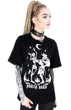 Restyle Oversized T-Shirt: Party Hard Devil Dance -Fashion Apparel eng pl Black Oversized tshirt Party Hard Devil Dance 1872 5 76730.1569312231