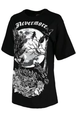 Restyle Oversized T-Shirt: Nevermore 20 Restyle Oversized T-Shirt: Nevermore -Fashion Apparel eng pl Black Oversized womens top with crows Nevermore 1846 3 72241.1560832100