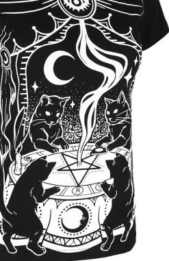 Restyle Cat Sabbath T-Shirt -Fashion Apparel eng pl Black fitted blouse CAT SABBATH CLASSIC t shirt 2076 1 63814.1591937111