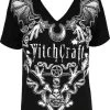 Restyle V-Neck Choker Top: Witchcraft