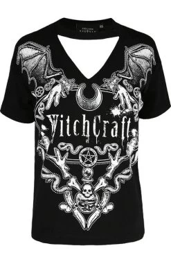 Restyle V-Neck Choker Top: Witchcraft