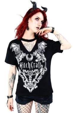 Restyle V-Neck Choker Top: Witchcraft -Fashion Apparel eng pl Black gothic choker top Witchcraft 1840 6 73852.1636360994