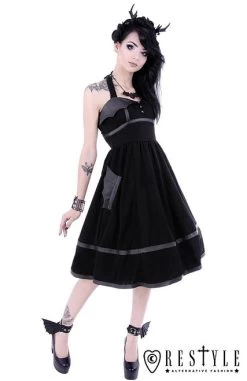 Restyle Bat Dress -Fashion Apparel eng pl Black gothic dress with bat wings 50 style retro skirt BAT DRESS 1607 2 65836.1558597856