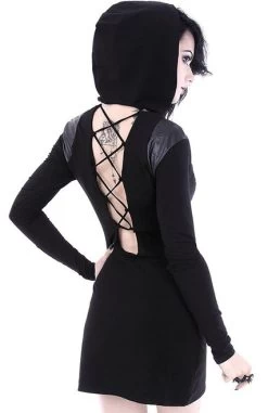 Restyle Armor Dress 17 Restyle Armor Dress -Fashion Apparel eng pl Black gothic dress with lacing and hood ARMOR DRESS 1740 11 73003.1566183198