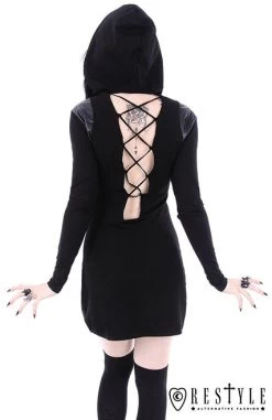 Restyle Armor Dress 18 Restyle Armor Dress -Fashion Apparel eng pl Black gothic dress with lacing and hood ARMOR DRESS 1740 8 31219.1566183200