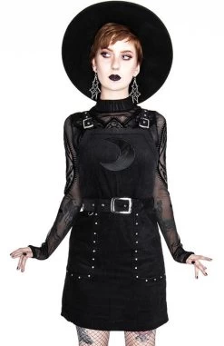 Restyle Corduroy Crescent Moon Dress -Fashion Apparel eng pl Black gothic mesh moon suspender CORDUROY CRESCENT DRESS 2055 6 65522.1713853088