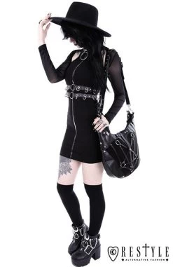 Restyle Ring Collar Dress -Fashion Apparel eng pl Black gothic pencil dress with ring collar RING COLLAR DRESS 1753 11 93511.1566184605