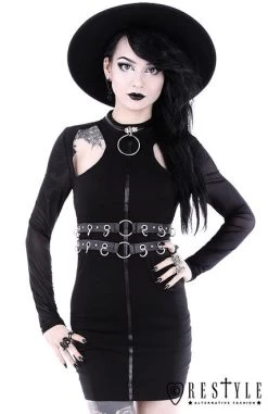 Restyle Ring Collar Dress -Fashion Apparel eng pl Black gothic pencil dress with ring collar RING COLLAR DRESS 1753 2 65399.1685885203