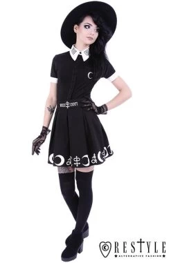 Restyle Moon Symbol Skirt - Medium, 2XL And 3XL 18 Restyle Moon Symbol Skirt - Medium, 2XL And 3XL -Fashion Apparel eng pl Black pleated short skirt with alchemy print moon symbols SYMBOL SKIRT 1606 8 63841.1628670257