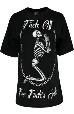 Restyle Oversized T-Shirt: F*ck Off For F*ck's Sake -Fashion Apparel eng pl Black womens t shirt with skeleton Oversized Top Fuck off for Fucks sake 1848 1 14819.1590001334