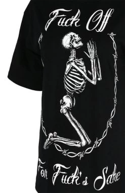 Restyle Oversized T-Shirt: F*ck Off For F*ck's Sake -Fashion Apparel eng pl Black womens t shirt with skeleton Oversized Top Fuck off for Fucks sake 1848 3 20833.1590001337