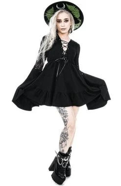 Restyle Eden Dress: Black - Small -Fashion Apparel eng pl Eden Black Cotton Floaty Dress 2208 10 65232.1639990437