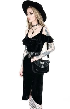 Restyle Gloria Velvet Dress -Fashion Apparel eng pl GLORIA DRESS Black gothic velvet dress cold shoulder 1883 14 10201.1638962950