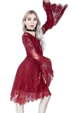 Restyle Gothic Eyelash Lace Dress: Burgundy - Small 24 Restyle Gothic Eyelash Lace Dress: Burgundy - Small -Fashion Apparel eng pl Gothic Eyelash Lace Dress Burgundy 2135 11 92505.1605020723