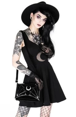 Restyle Shape Of The Moon Dress -Fashion Apparel eng pl Gothic black classic dress with mesh crescent moon SHAPE OF THE MOON DRESS 2051 10 60590.1578390596