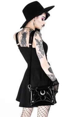 Restyle Shape Of The Moon Dress -Fashion Apparel eng pl Gothic black classic dress with mesh crescent moon SHAPE OF THE MOON DRESS 2051 12 22023.1578390615