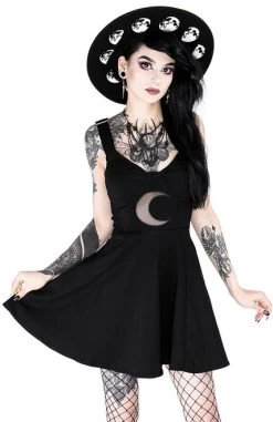 Restyle Shape Of The Moon Dress -Fashion Apparel eng pl Gothic black classic dress with mesh crescent moon SHAPE OF THE MOON DRESS 2051 3 62698.1578390596