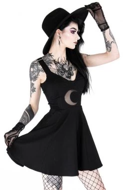 Restyle Shape Of The Moon Dress -Fashion Apparel eng pl Gothic black classic dress with mesh crescent moon SHAPE OF THE MOON DRESS 2051 5 45695.1578390595