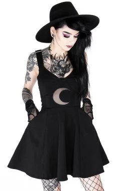 Restyle Shape Of The Moon Dress -Fashion Apparel eng pl Gothic black classic dress with mesh crescent moon SHAPE OF THE MOON DRESS 2051 6 26834.1578390596