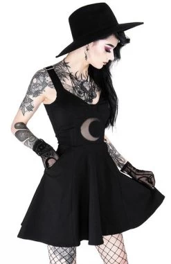 Restyle Shape Of The Moon Dress -Fashion Apparel eng pl Gothic black classic dress with mesh crescent moon SHAPE OF THE MOON DRESS 2051 8 89473.1578390596