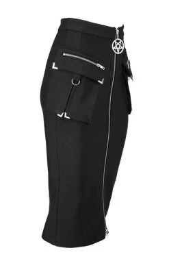 Restyle Utility Midi Skirt -Fashion Apparel eng pl Gothic black woman pencil skirt with pockets UTILITY MIDI SKIRT 2048 3 55751.1598698322