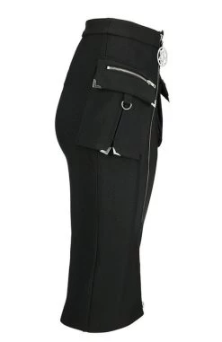 Restyle Utility Midi Skirt -Fashion Apparel eng pl Gothic black woman pencil skirt with pockets UTILITY MIDI SKIRT 2048 4 58100.1598694938