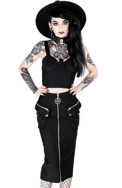 Restyle Utility Midi Skirt -Fashion Apparel eng pl Gothic black woman pencil skirt with pockets UTILITY MIDI SKIRT 2048 6 12332.1597844479