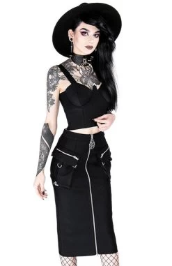 Restyle Utility Midi Skirt -Fashion Apparel eng pl Gothic black woman pencil skirt with pockets UTILITY MIDI SKIRT 2048 7 09326.1597844485