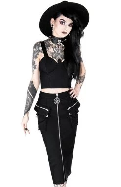 Restyle Utility Midi Skirt -Fashion Apparel eng pl Gothic black woman pencil skirt with pockets UTILITY MIDI SKIRT 2048 8 41825.1578389824