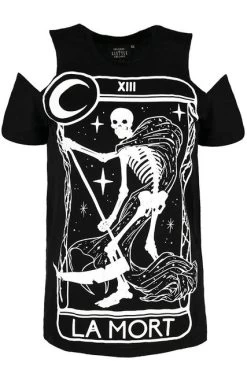 Restyle Cold Shoulder T-Shirt: La Mort 9 Restyle Cold Shoulder T-Shirt: La Mort -Fashion Apparel eng pl La Mort cold shoulder tshirt death tarot 1844 1 13961.1674538456