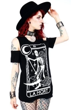 Restyle Cold Shoulder T-Shirt: La Mort 10 Restyle Cold Shoulder T-Shirt: La Mort -Fashion Apparel eng pl La Mort cold shoulder tshirt death tarot 1844 2 70613.1600698428