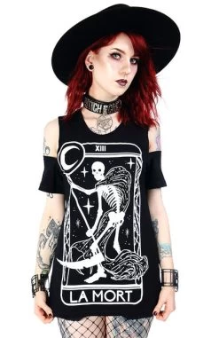 Restyle Cold Shoulder T-Shirt: La Mort 12 Restyle Cold Shoulder T-Shirt: La Mort -Fashion Apparel eng pl La Mort cold shoulder tshirt death tarot 1844 5 60221.1600698213