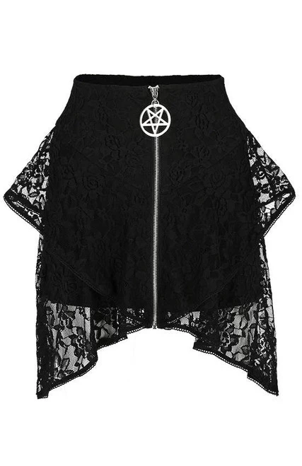Restyle Layered Lace Gothic Skirt With Pentagram 3 Restyle Layered Lace Gothic Skirt With Pentagram