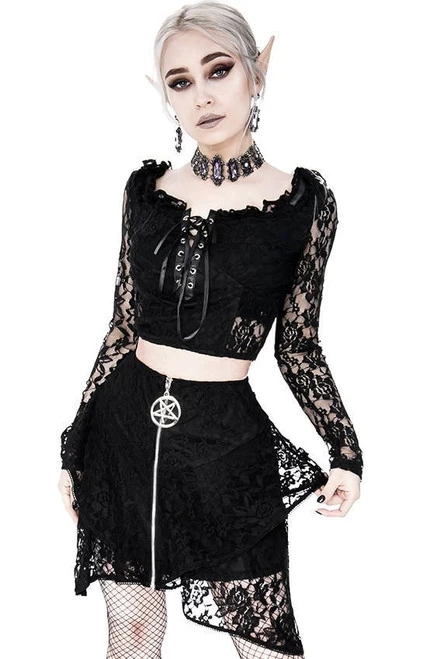 Restyle Layered Lace Gothic Skirt With Pentagram 6 Restyle Layered Lace Gothic Skirt With Pentagram - Image 4