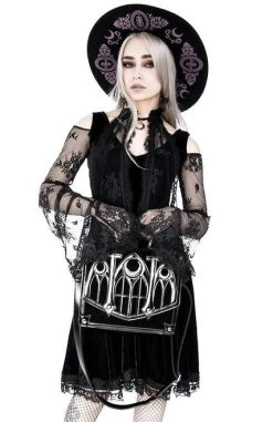 Restyle Crescent Moon Charm Velvet Gothic Dress 27 Restyle Crescent Moon Charm Velvet Gothic Dress -Fashion Apparel eng pl Layered lace gothic dress with a crescent charm 2140 12 72150.1636354504