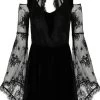 Restyle Crescent Moon Charm Velvet Gothic Dress