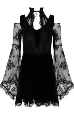 Restyle Crescent Moon Charm Velvet Gothic Dress
