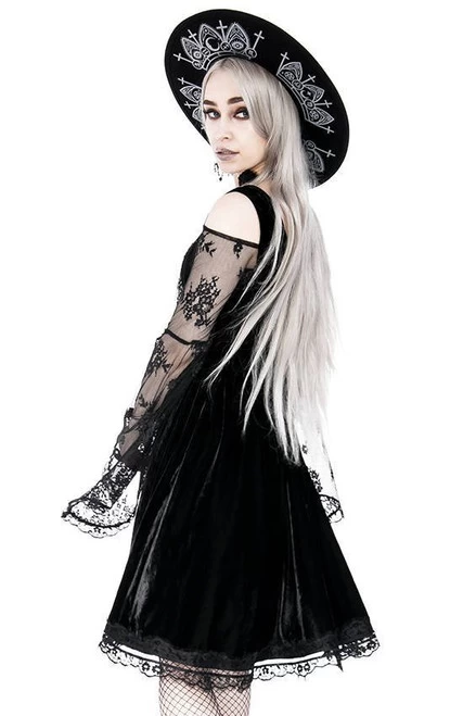 Restyle Crescent Moon Charm Velvet Gothic Dress 12 Restyle Crescent Moon Charm Velvet Gothic Dress - Image 10