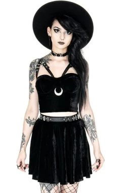 Restyle Moon Child Skirt - Small 19 Restyle Moon Child Skirt - Small -Fashion Apparel eng pl MOON CHILD black velvet mini gothic skirt 1885 3 28637.1563074261